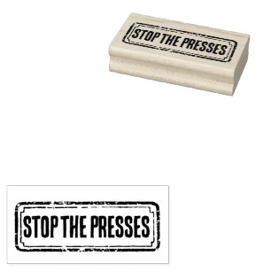 Zeitungsthema - gestresst - Stoppt die Presse! Gummistempel