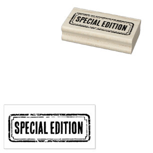 Zeitungsthemen-Sonderedition mit Distressed-Effekt Gummistempel