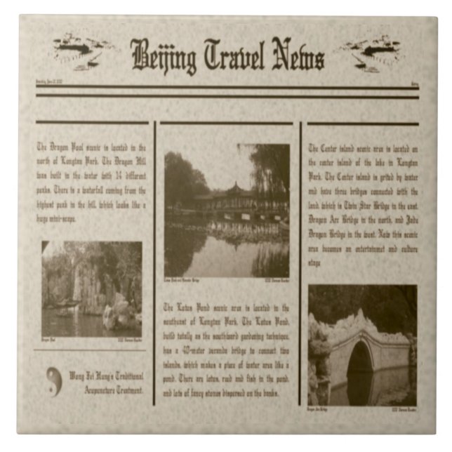 Zeitungstitel Fliese (Vorderseite)