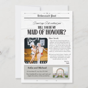 Zeitungsvorschlagskarte für die Brautjungfer im Vi Feiertagskarte