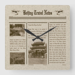 Zeitungswanduhr Quadratische Wanduhr