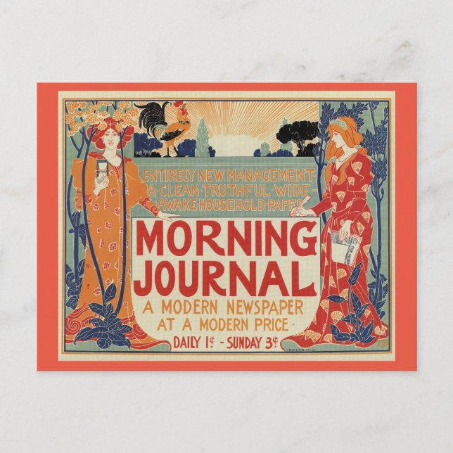 Zeitungswerbung "American Art Nouveau" Postkarte (Vorderseite)