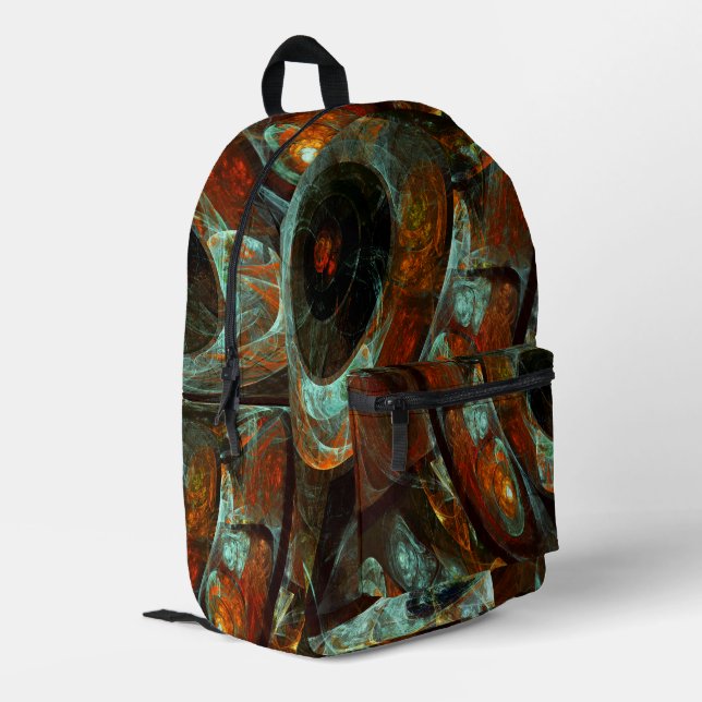 Zeitunterteilung Abstrakter Kunst Bedruckter Rucksack (Rückseitige Ecke links)