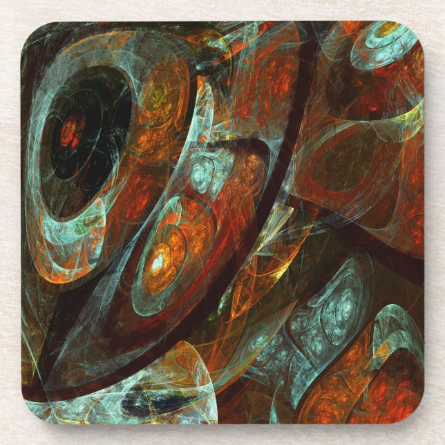 Zeitunterteilung Abstrakter Kunst Getränkeuntersetzer (Vorderseite)