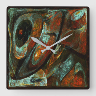 Zeitunterteilung Abstrakter Kunst Quadratische Wanduhr
