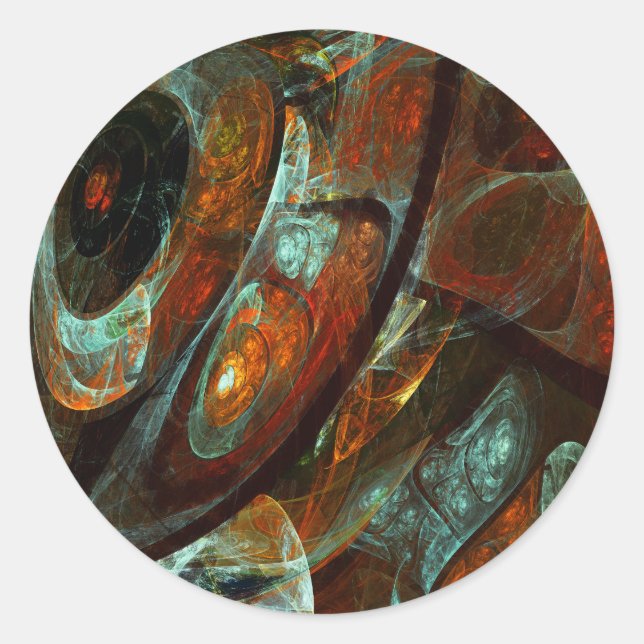 Zeitunterteilung Abstrakter Kunst Runder Aufkleber (Vorderseite)