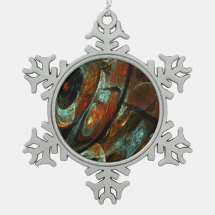 Zeitunterteilung Abstrakter Kunst Schneeflocken Zinn-Ornament