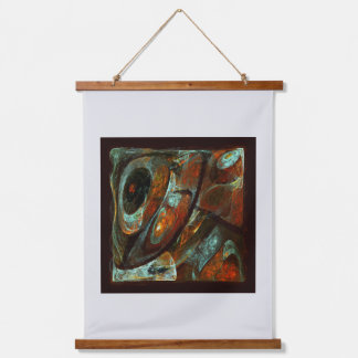 Zeitunterteilung Abstrakter Kunst Wandteppich Mit Holzrahmen
