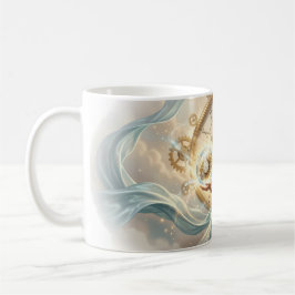 Zeitwächterin Zahnräder Uhr Kugel Tasse