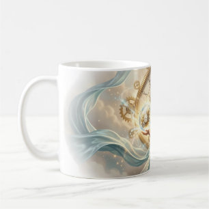 Zeitwächterin Zahnräder Uhr Kugel Tasse