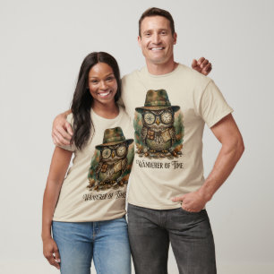 Zeitwanderer – Vintage Explorer Eule T-Shirt