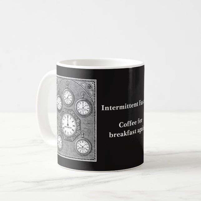 Zeitweilige fastende Uhr-Tasse Kaffeetasse (Vorderseite Links)