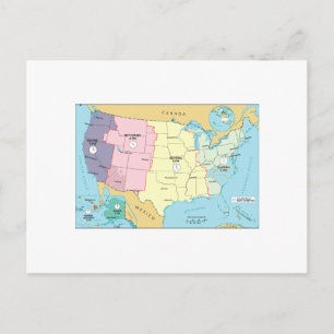 Zeitzonen der USA Postkarte
