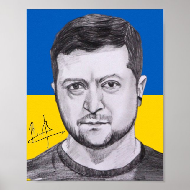 Zelensky Autograph Poster (Vorne)