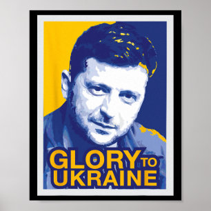 Zelensky Ehre der Ukraine Slava Ukraini Ukrainisch Poster