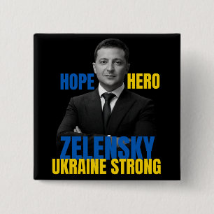 Zelensky Hope Hero Ukraine Strong Button
