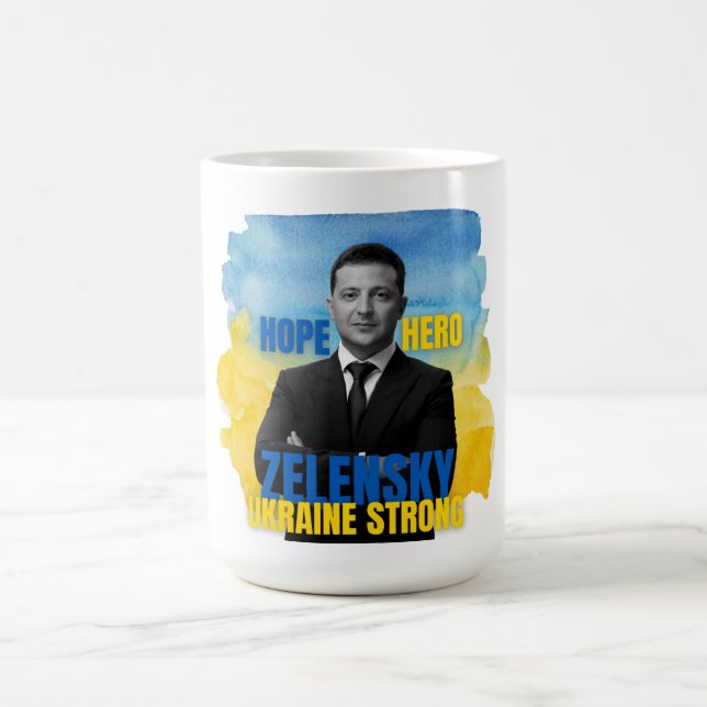 Zelensky Hope Hero Ukraine Strong Kaffeetasse (Mittel)