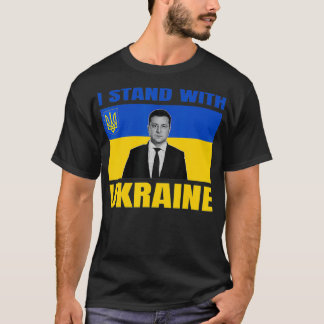 Zelensky Präsident ich stehe mit Unterstützung Gro T-Shirt