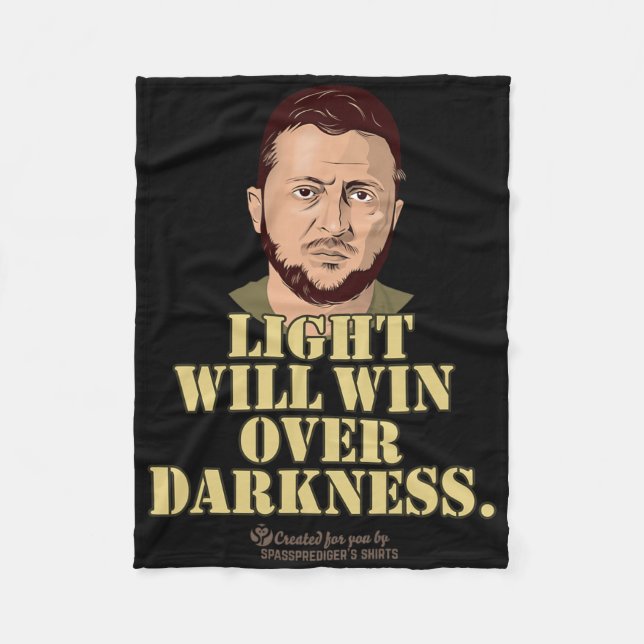 Zelensky Zitat Licht Wird Siegen Ukrainischer Präs Fleecedecke (Vorderseite)
