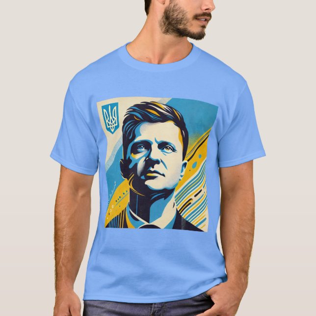 Zelenskyy Pop Art Art-Art-Portrait T-Shirt (Vorderseite)