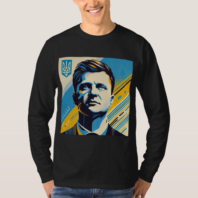 Zelenskyy Pop Art Art-Art-Portrait T-Shirt (Vorderseite)