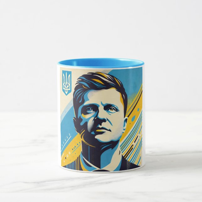 Zelenskyy Pop Kunst, Dichtung und Musik Tasse (Zentrum)
