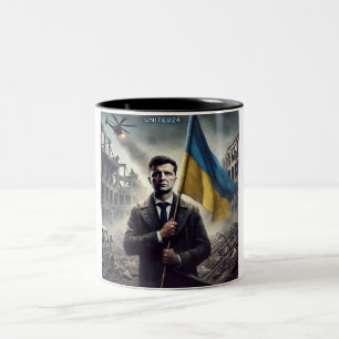 Zelenskyy Ukraine Flag Zwei-Tonen-Tasse Zweifarbige Tasse