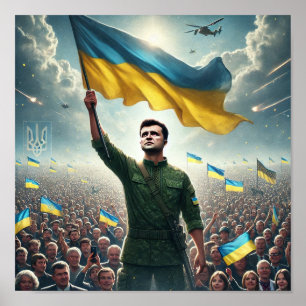Zelenskyy Ukraine Kundgebung Poster Print