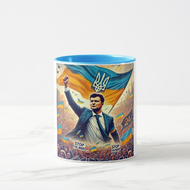 Zelenskyy Ukraine Support Kaffeemaschine Tasse (Zentrum)