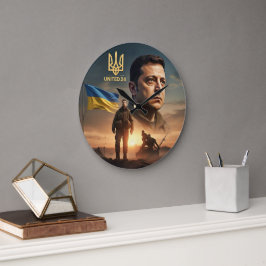 Zelenskyy ukrainischer Präsident Wall Clock Große Wanduhr