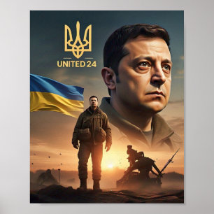 Zelenskyy ukrainischer Präsident Wall Poster