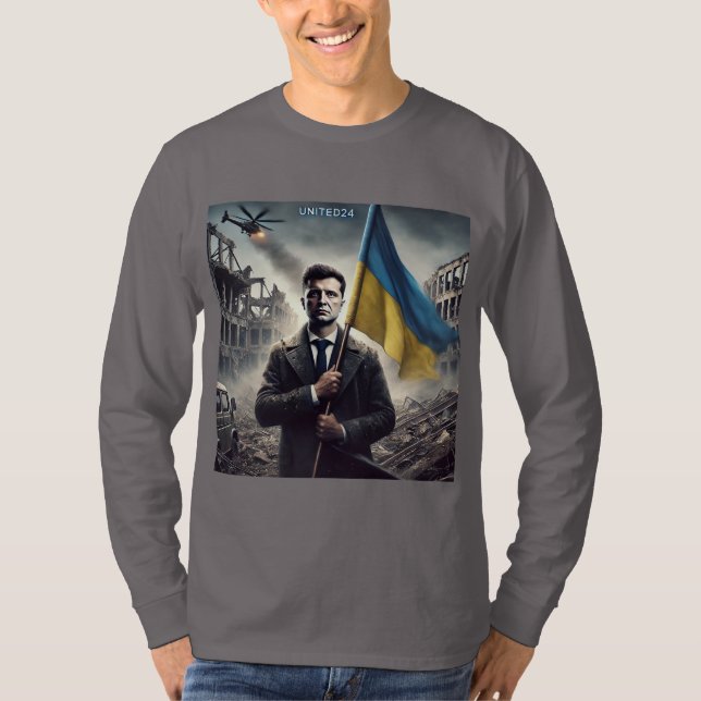 Zelenskyy unterstützt den T - Shirt von Männern in (Vorderseite)