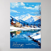 Zell am see Salzburg Austria Travel Illustration