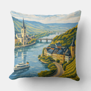 Zell Deutschland Vintage-Reise-Kunst Kissen