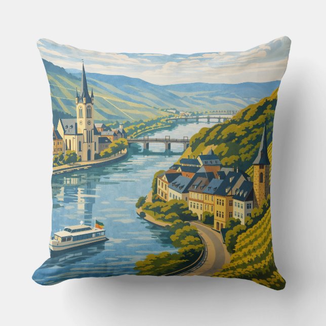 Zell Germany Vintage Travel Art Kissen (Vorderseite)