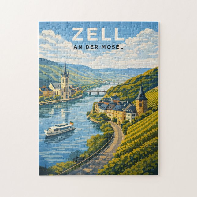 Zell Germany Vintage Travel Art Puzzle (Vertikal)