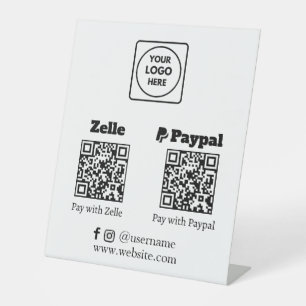 Zelle PayPal QR-Code Scannen zum Bezahlen des Fi Sockelschild