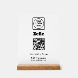 Zelle QR-Code | Kundenspezifisches Firmenlogo für Acrylschild