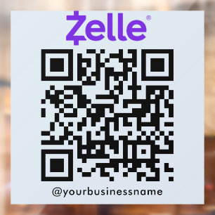 Zelle QR Code Payment Scan zu bezahlen Soft Navy Fensteraufkleber