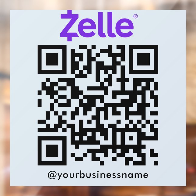 Zelle QR Code Payment Scan zu bezahlen Soft Navy Fensteraufkleber (Blatt 2)