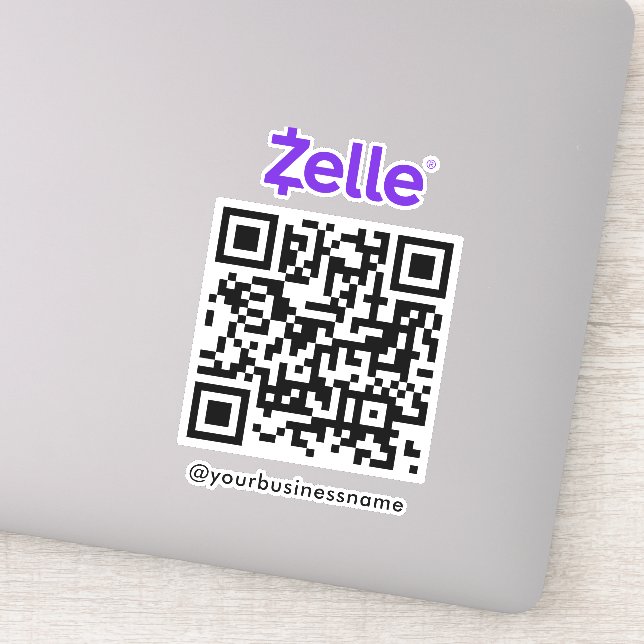 Zelle QR Code Payment Scan zu bezahlen weiß Aufkleber (Detail)