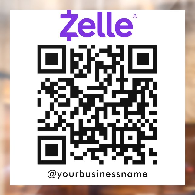 Zelle QR Code Payment Scan zu bezahlen weiß Fensteraufkleber (Blatt 2)
