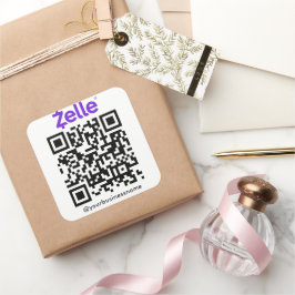 Zelle QR Code Payment Scan zu bezahlen weiß Quadratischer Aufkleber