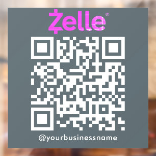 Zelle QR Code Payment Scan zur Bezahlung der Marin Fensteraufkleber