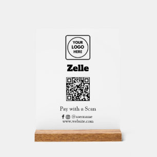 Zelle QR-Code   Scan-to-Pay Benutzerdefiniertes Fi Acrylschild