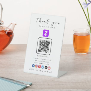 Zelle QR Code Vielen Dank, dass Sie scannen, um we Sockelschild