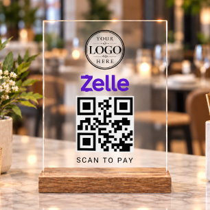 Zelle Scan-to-Pay-Tischdisplay Acrylschild