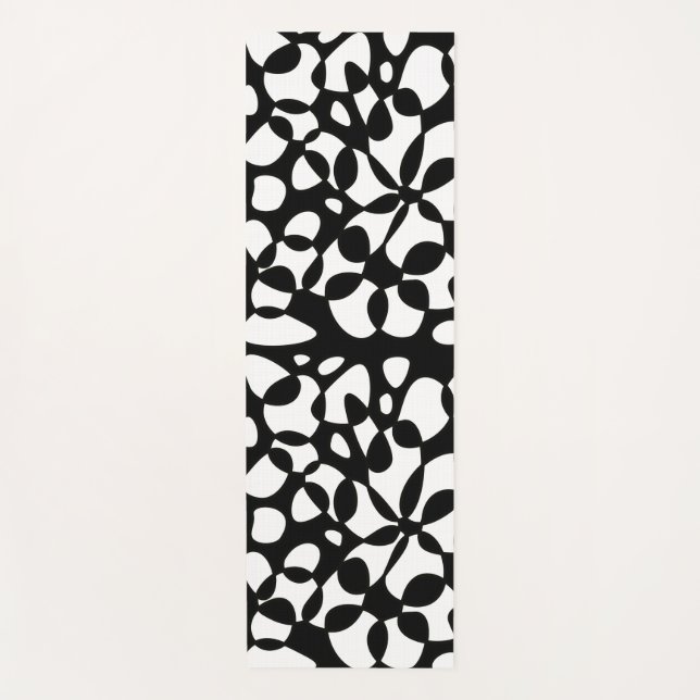 Zellen Abstraktion Schwarz-weiß Yogamatte (Vorderseite)