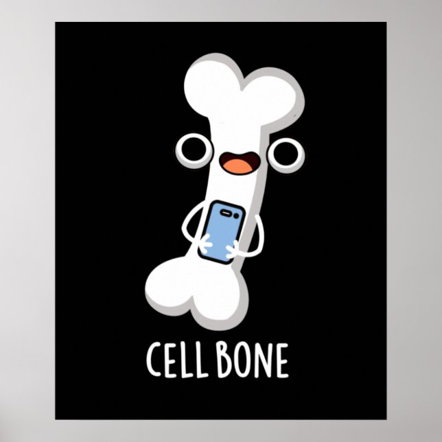 Zellenknochen Funny Cell Phone Pub Dark BG Poster (Vorne)