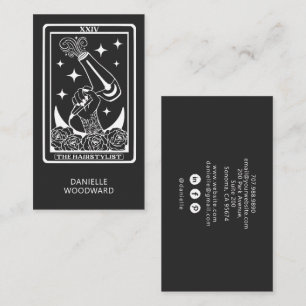 Zellularer Tarot-Friseur Anthrazitgrau Visitenkarte